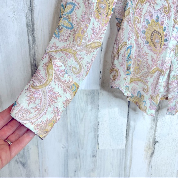 Soft Surroundings Button Silk Top - Picture 4 of 6